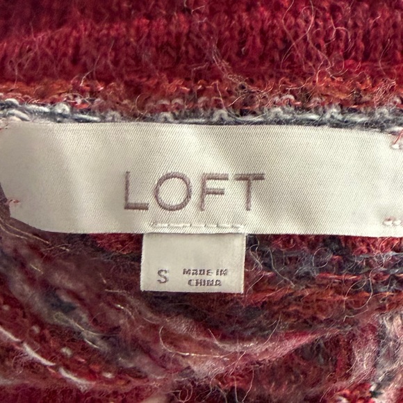 •LOFT• Lightweight Wool Blend Fair Isle Sweater - Size Small - Picture 3 of 9